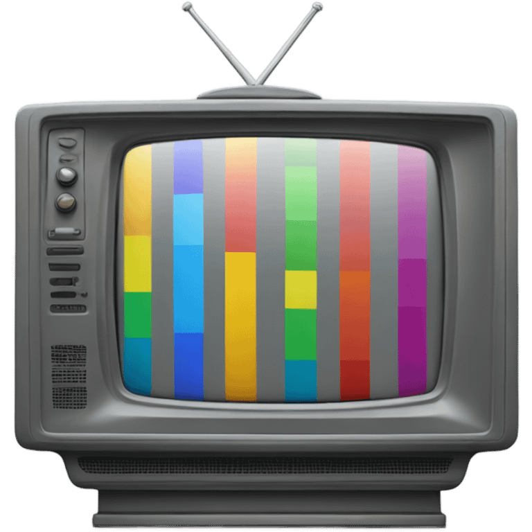 Gray Television with vertical sempre color bars emoji