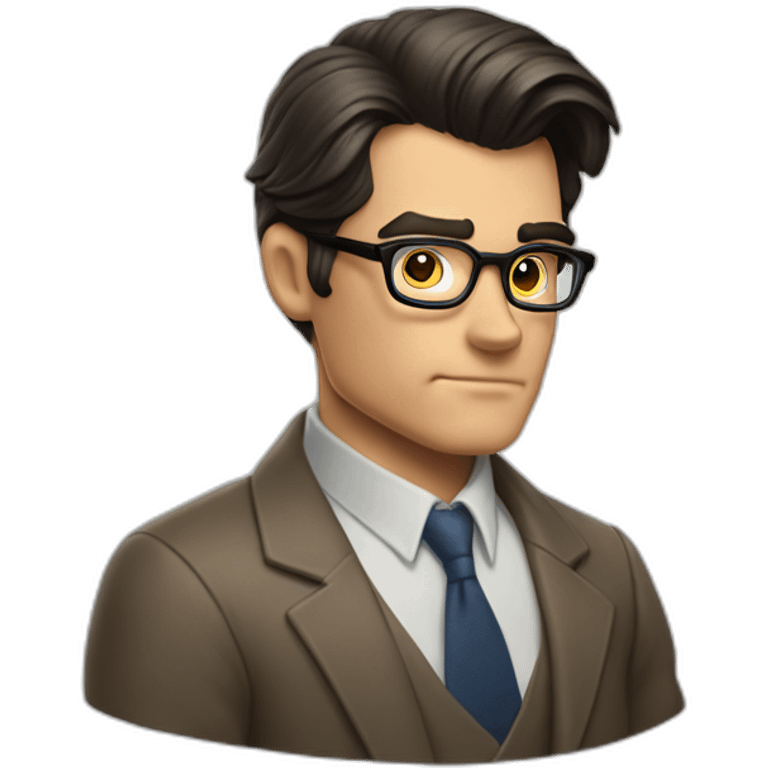 wide shot portrait of clark kent with high great-looking hair emoji