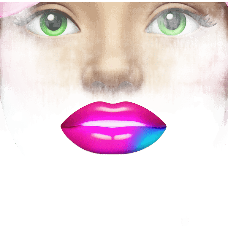 Neon lips emoji