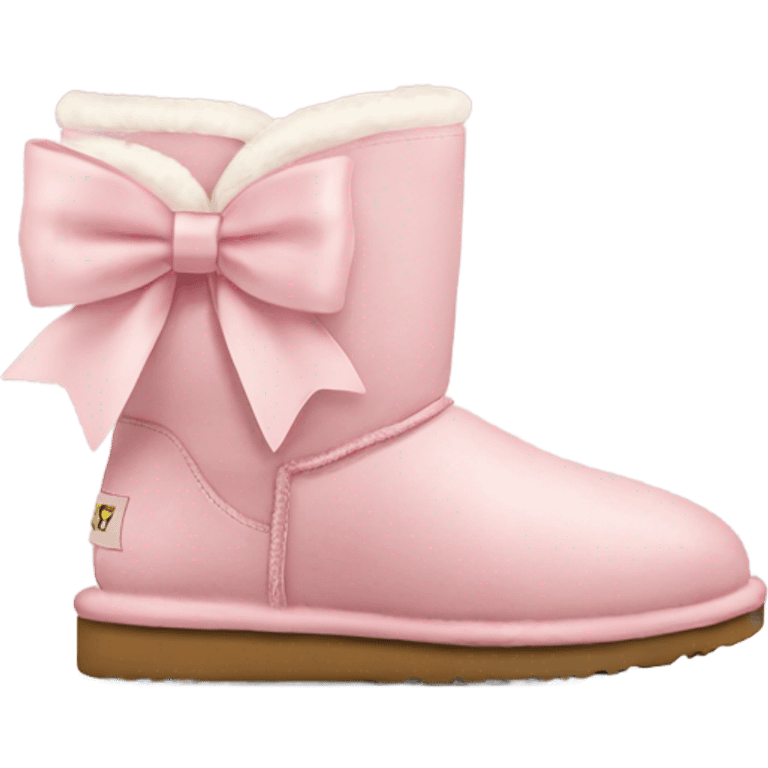 Light pink Ugg boots with a bow  emoji