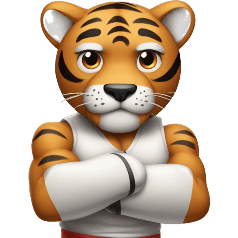 Tiger boxer with his arms crossed emoji