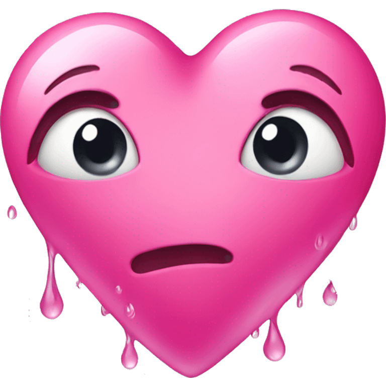 Pink heart with a water drop emoji