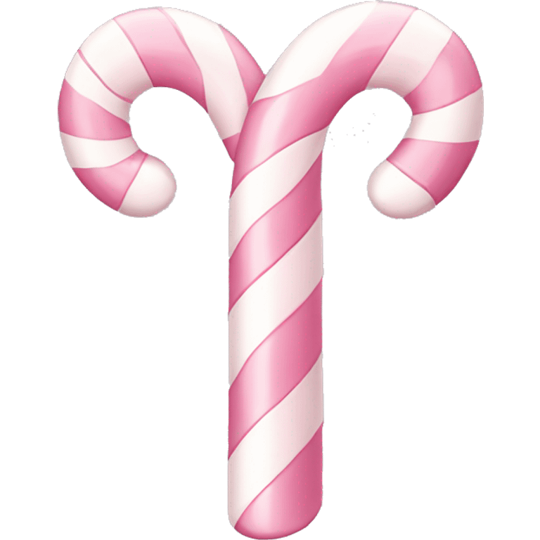 Pastel pink and white candy cane with bow  emoji