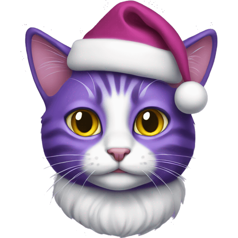 Purple Christmas cat emoji