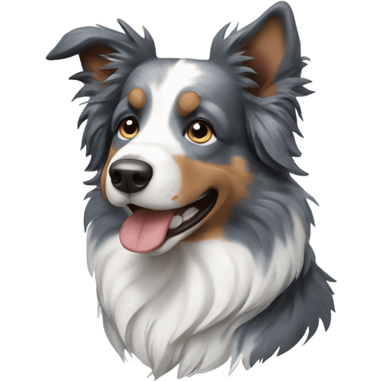 Blue merle border collie emoji