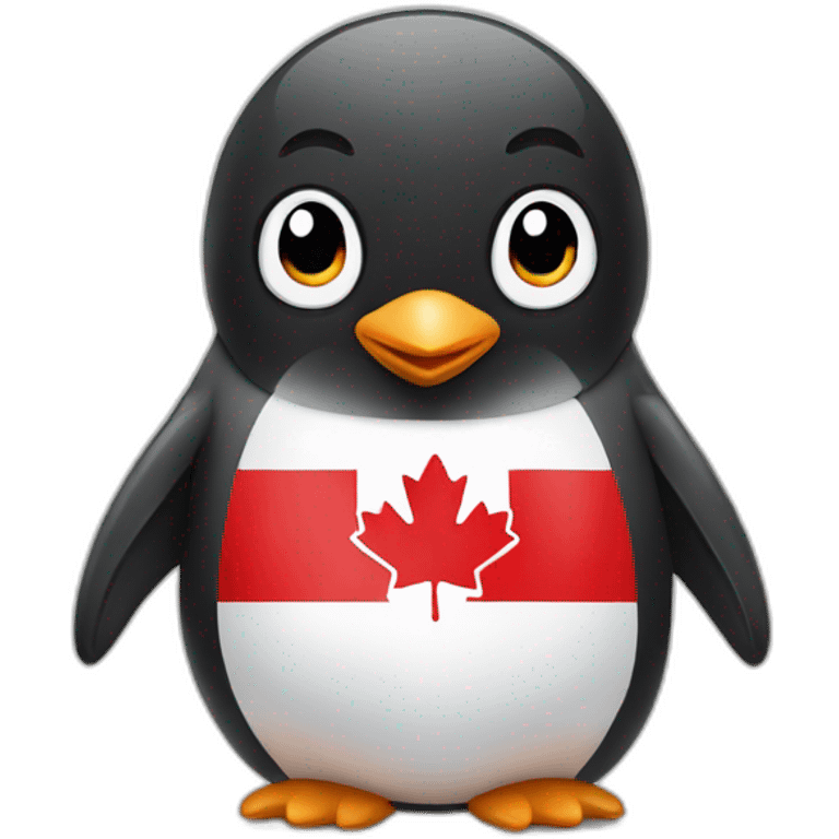 penguin wearing canada shirt emoji