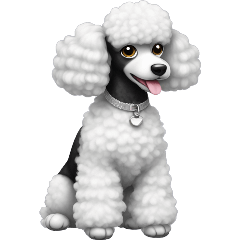 Poodle with black and white fur emoji