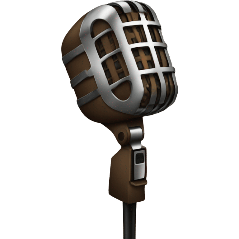 mic with brown color emoji