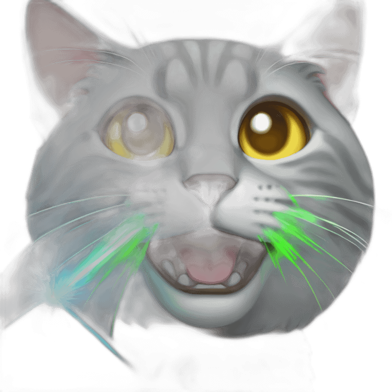 cat with lasers shooting out of eyes emoji