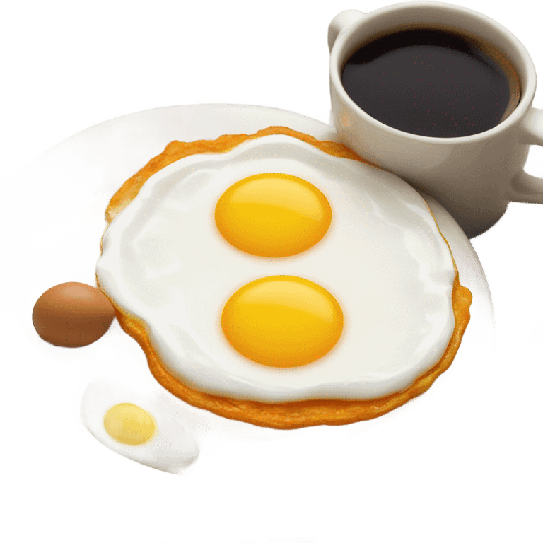 Coffee and eggs hugged emoji