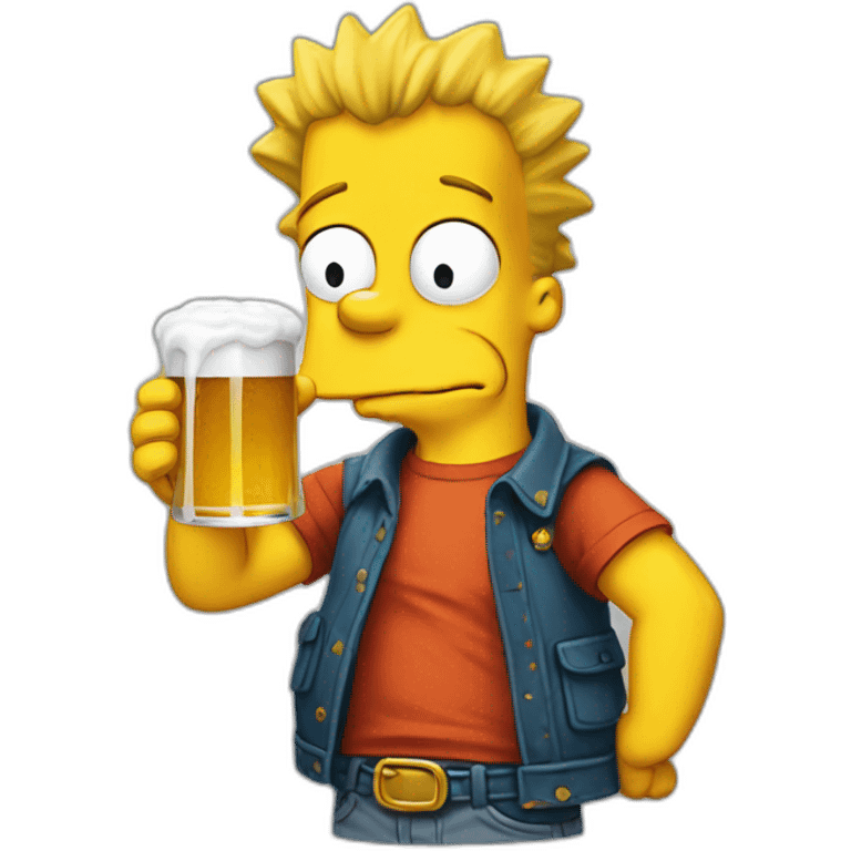 BART Simpson drinking beer emoji