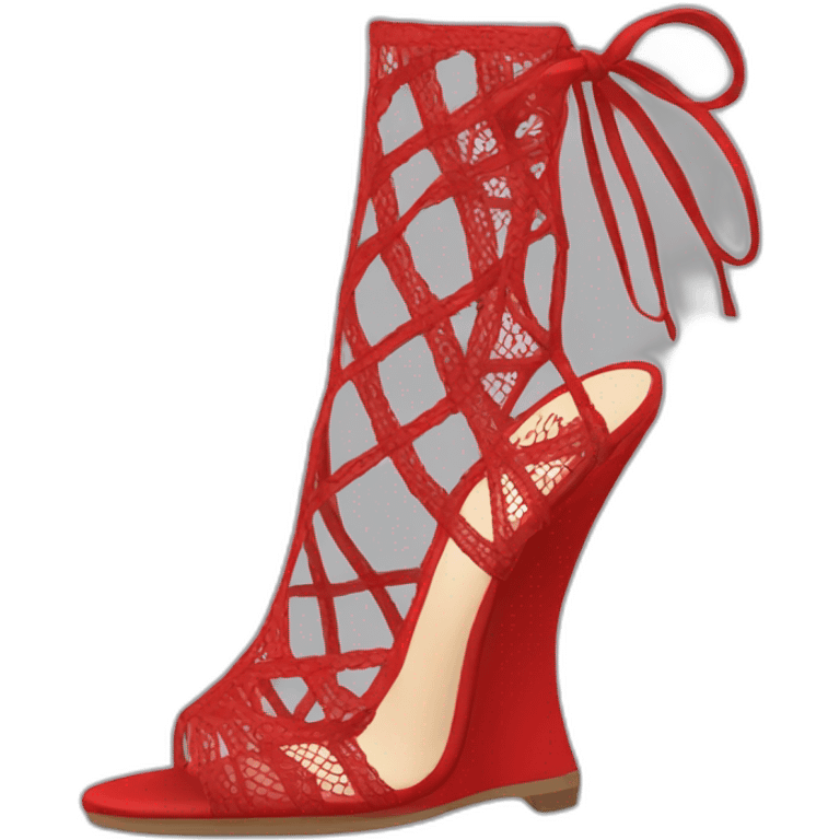 Undid red lacy heels emoji