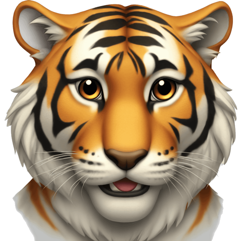 beautiful fierce tiger stares camera emoji