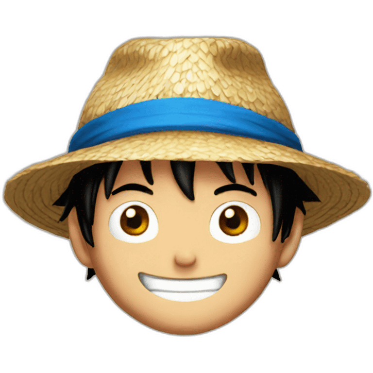 Luffy with a hat emoji