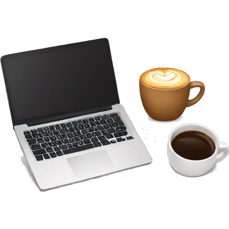 Laptop and coffee emoji