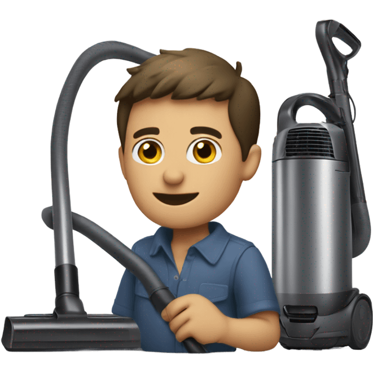 Homme avec un aspirateur dyson emoji