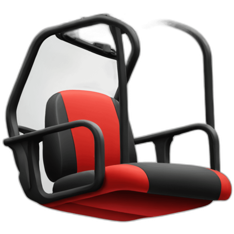 black and red chair lift no background emoji