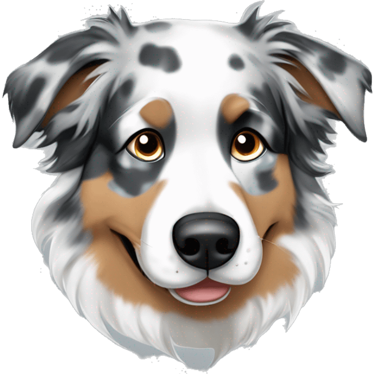 sleep deprived blue Merle Australian shepherd emoji