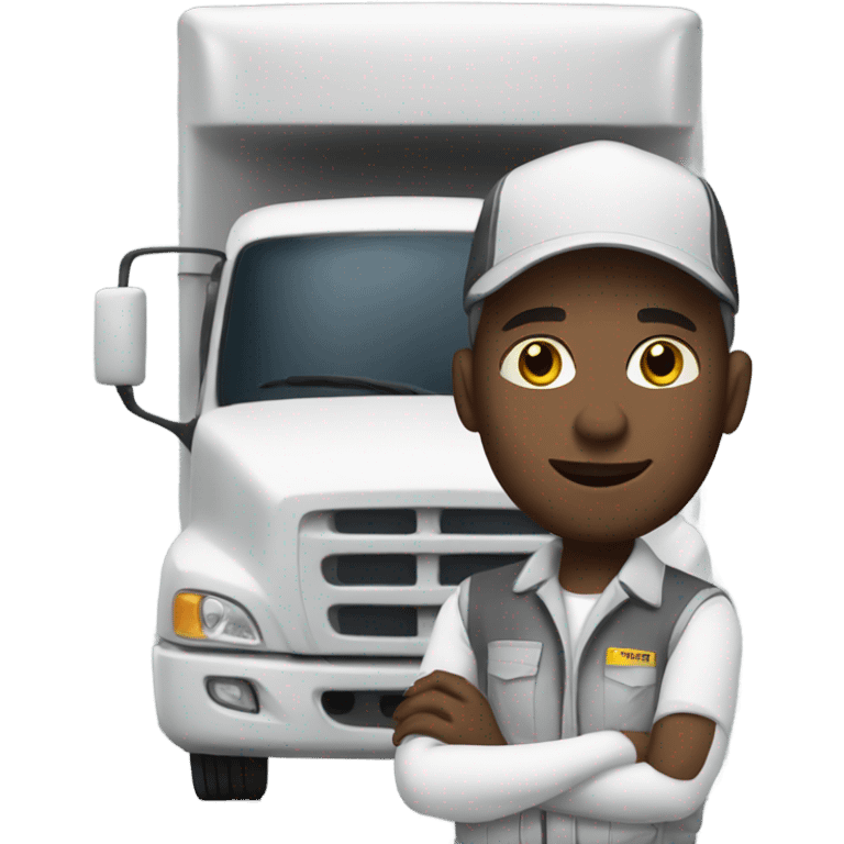 White truck driver  emoji