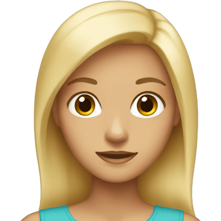 Blonde girl with brown eyes emoji