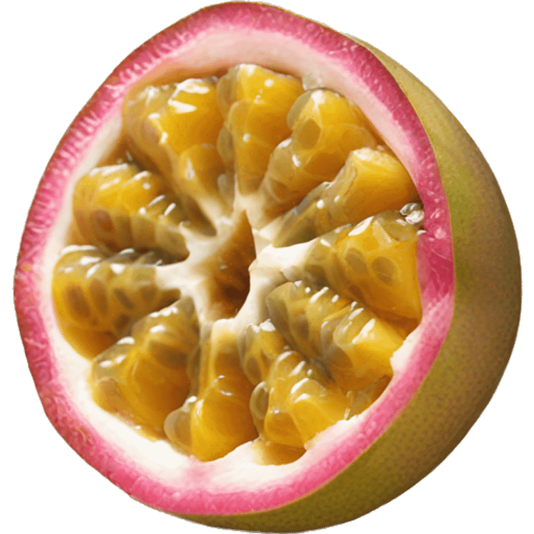 a passion fruit cut open emoji