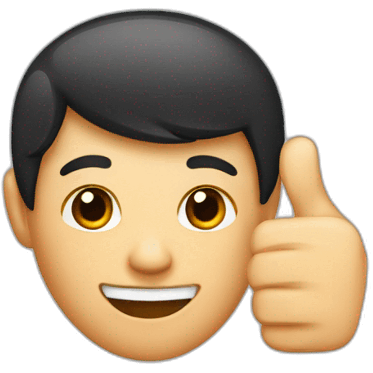 half of the hair is red, half is black, the face is not visible behind the hair, shows a thumbs up emoji