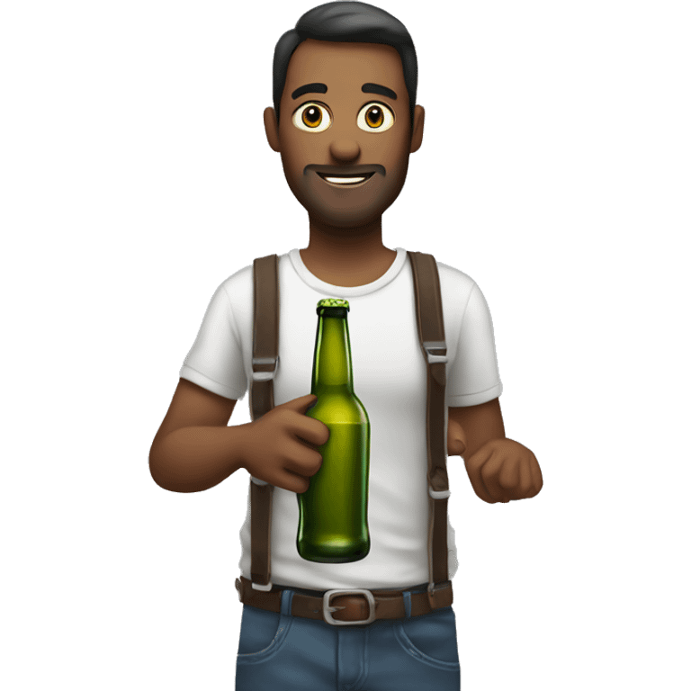 man holding beer bottle emoji