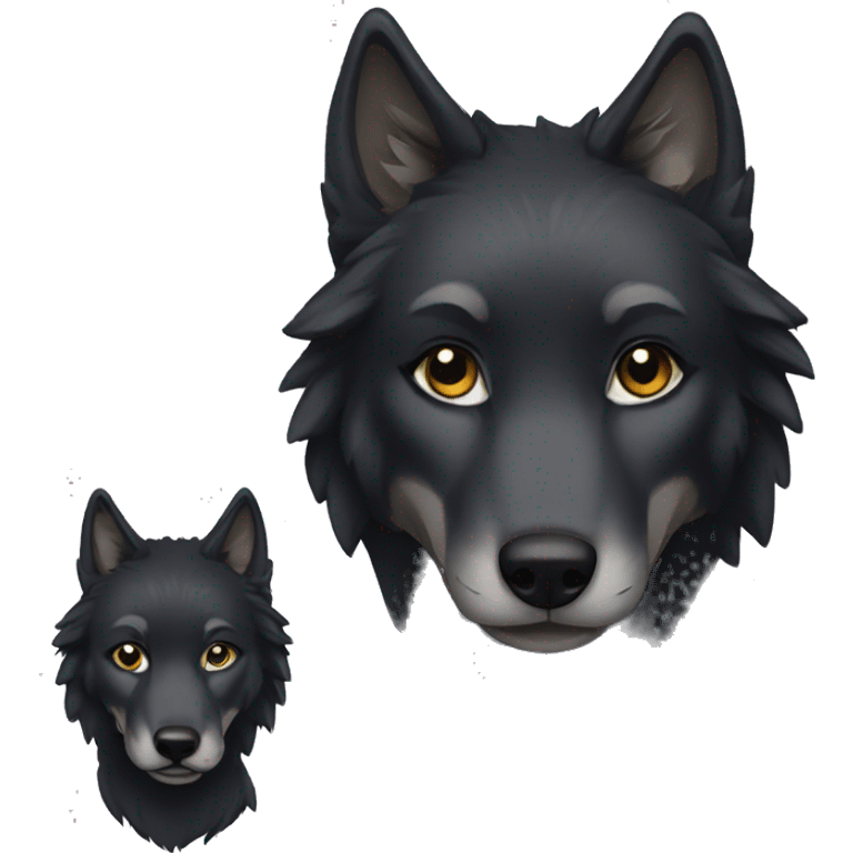 female black wolf emoji