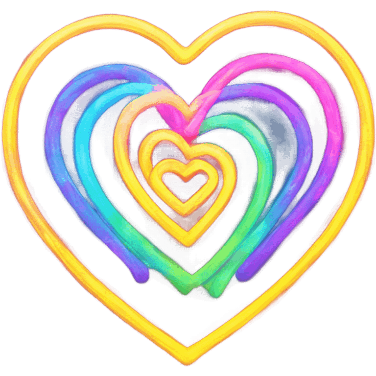 Neon love emoji