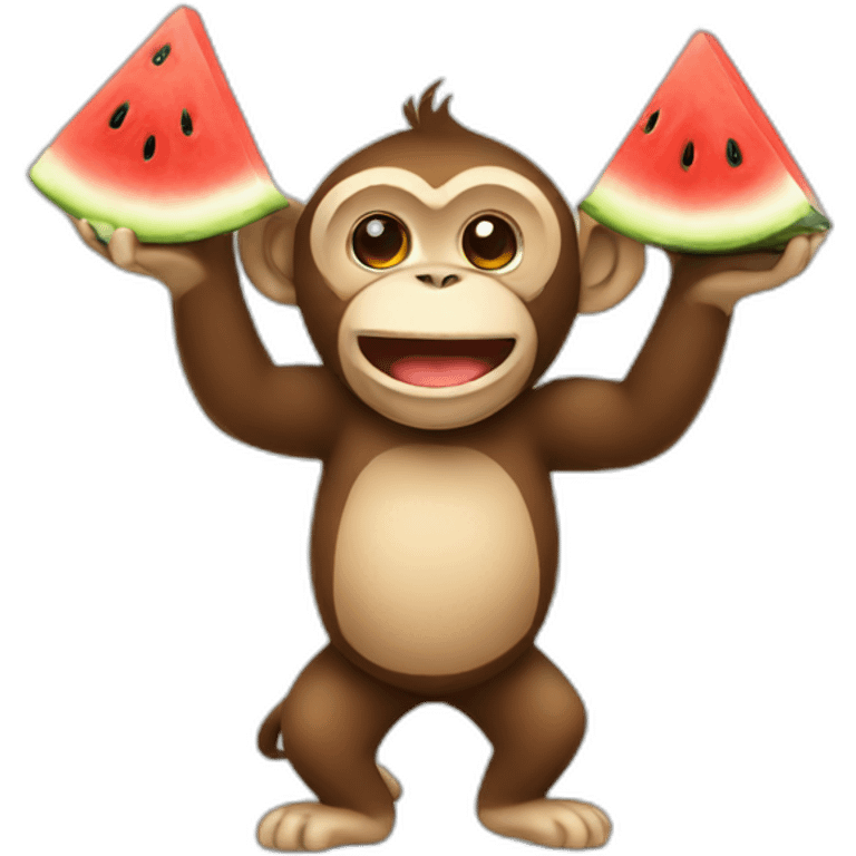 Monkey with watermelon emoji