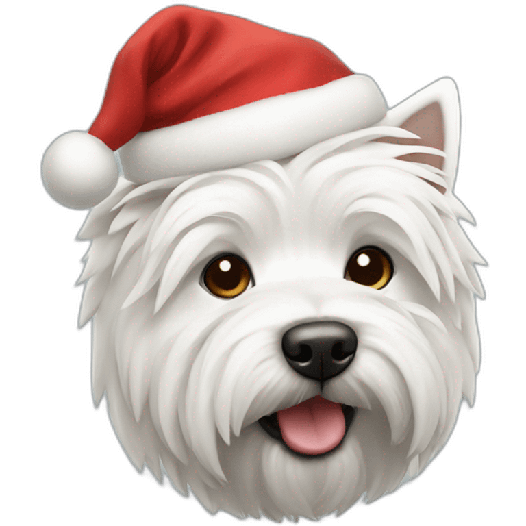 West Highland White Terrier santa emoji