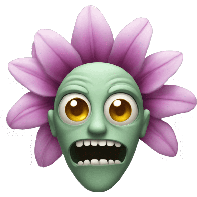 Creepy lookin flower face emoji