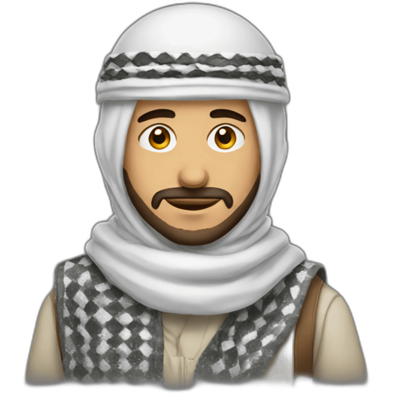 Arab guy with a keffiyeh on emoji