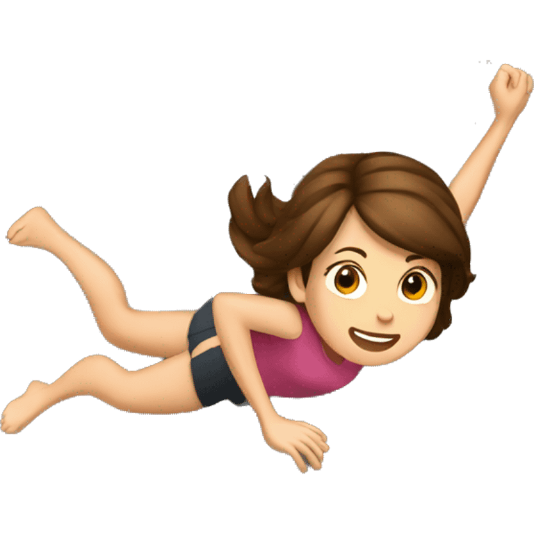 Women brown hair climbing rock  emoji