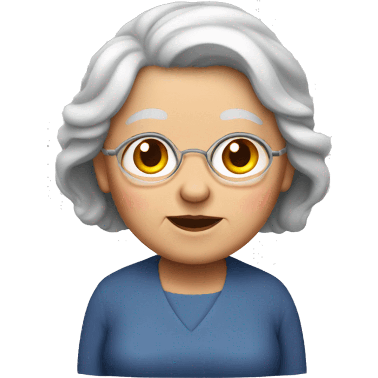 wite grandma with straight red grayishhair emoji