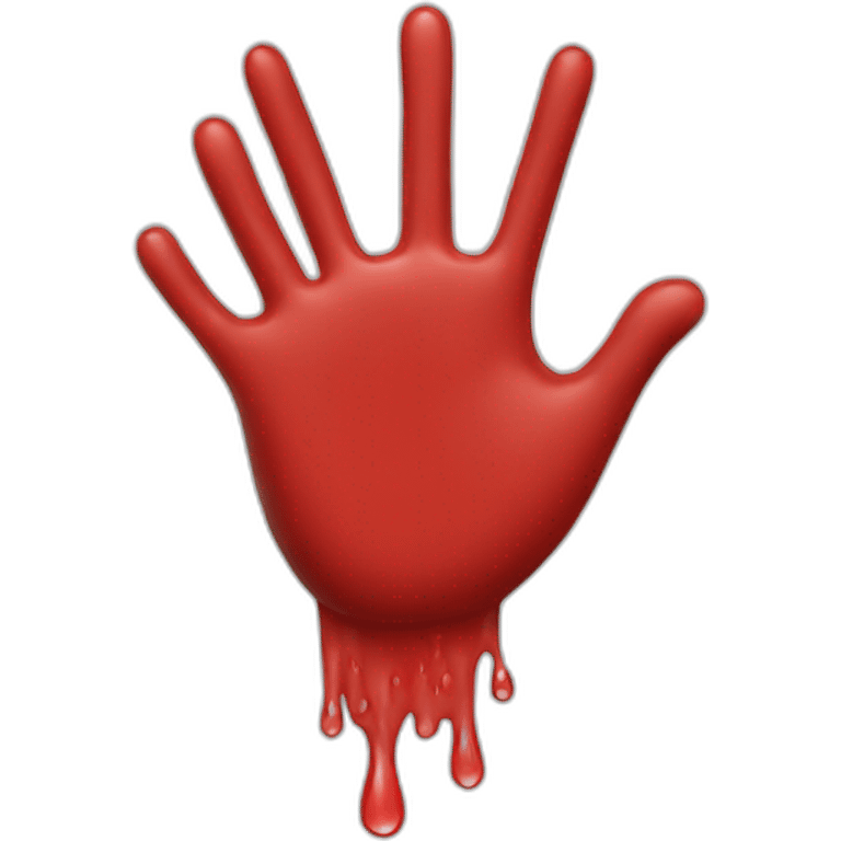 red watered hand emoji