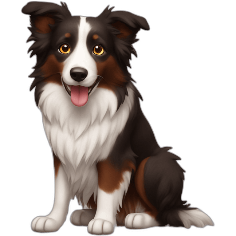 a Border collie red wedding emoji