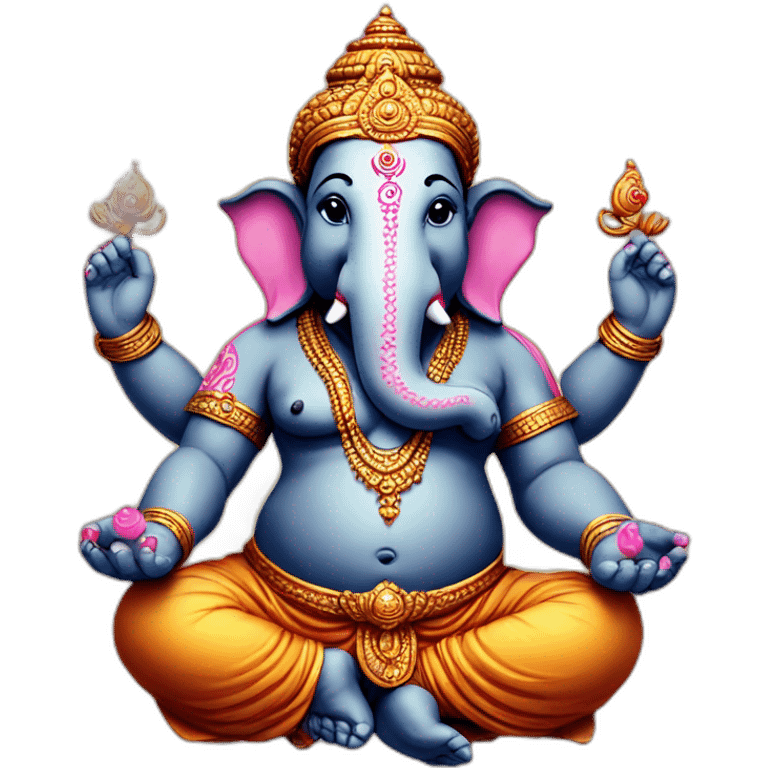 ganesha hindu god with 4 hands emoji