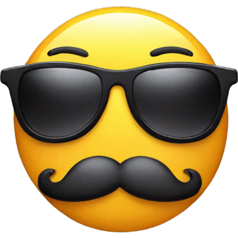 a smile face with sunglasses and a mustache emoji