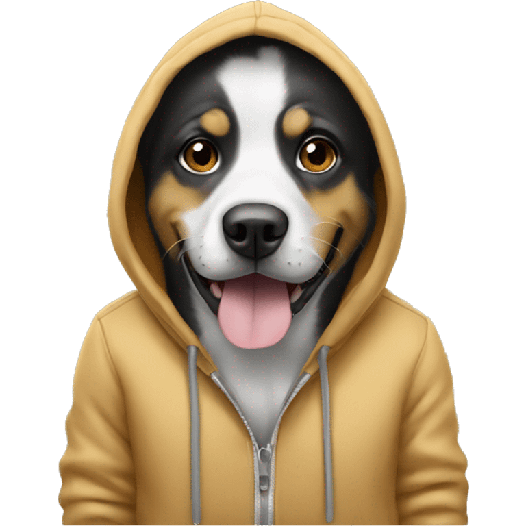 Dog wearing a hoodie emoji