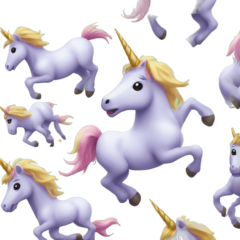 Unicorns playing football emoji