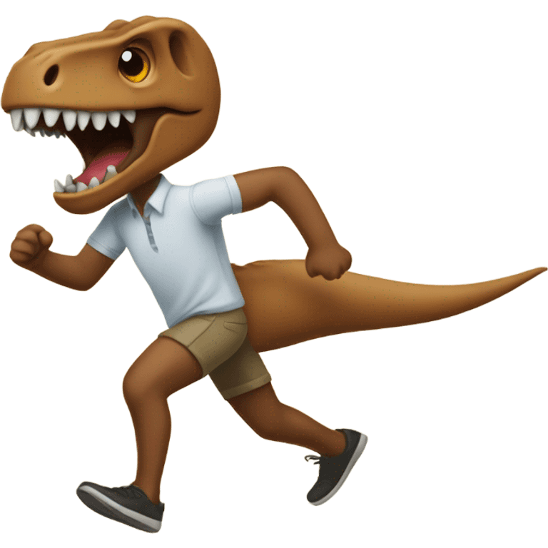 Kevin heart running from a trex emoji