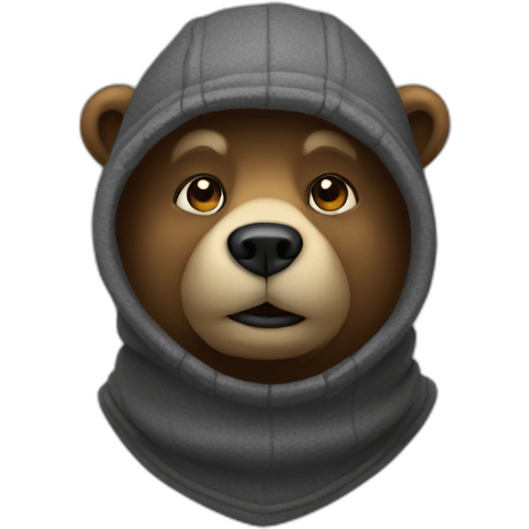 Bear wearing a balaclava emoji