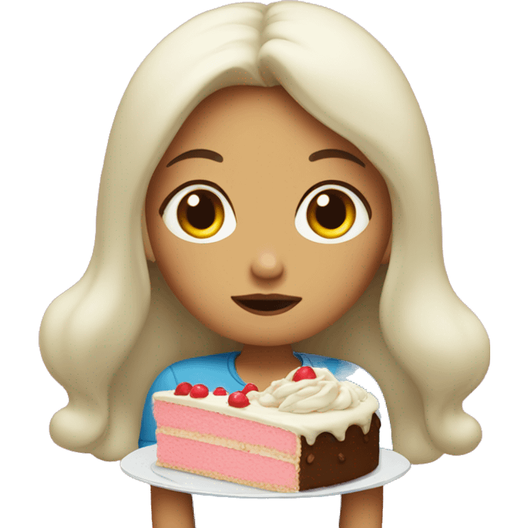 big girl who eats cake emoji