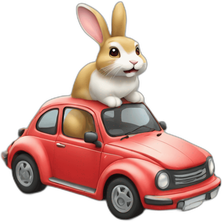 lapin sur voiture emoji