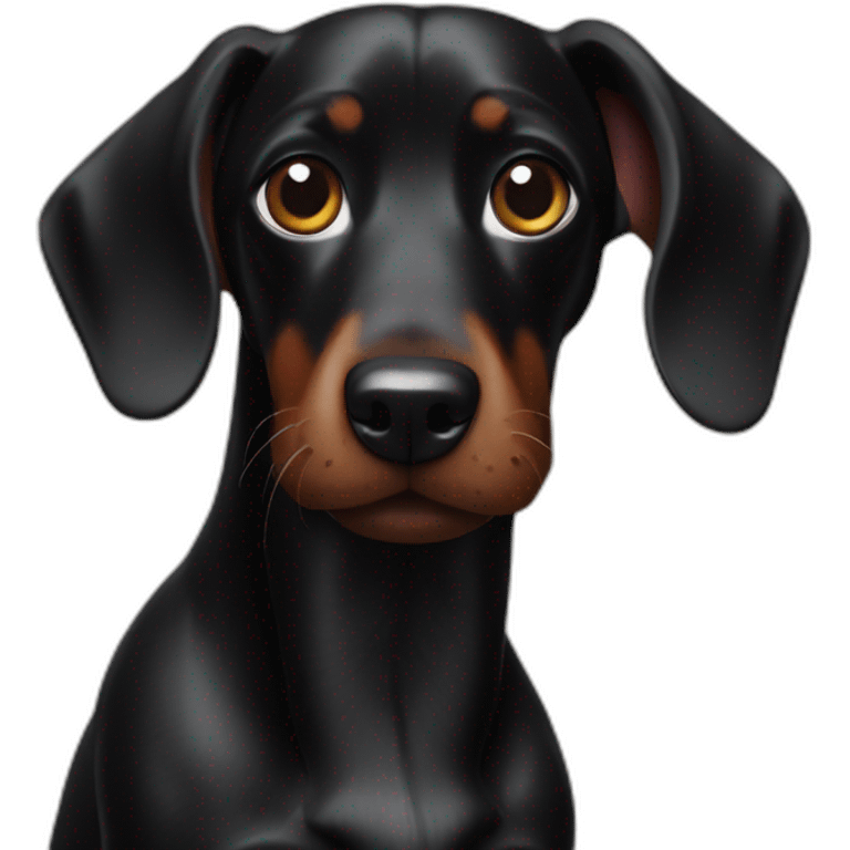 black sausage dog emoji