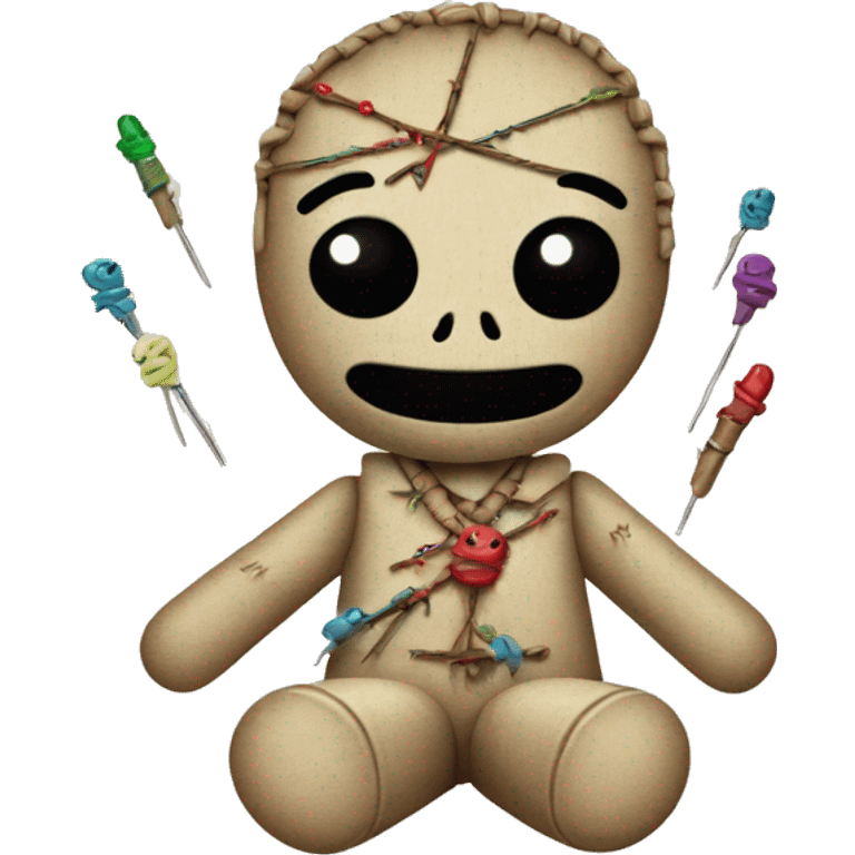 Voodoo doll with pins emoji