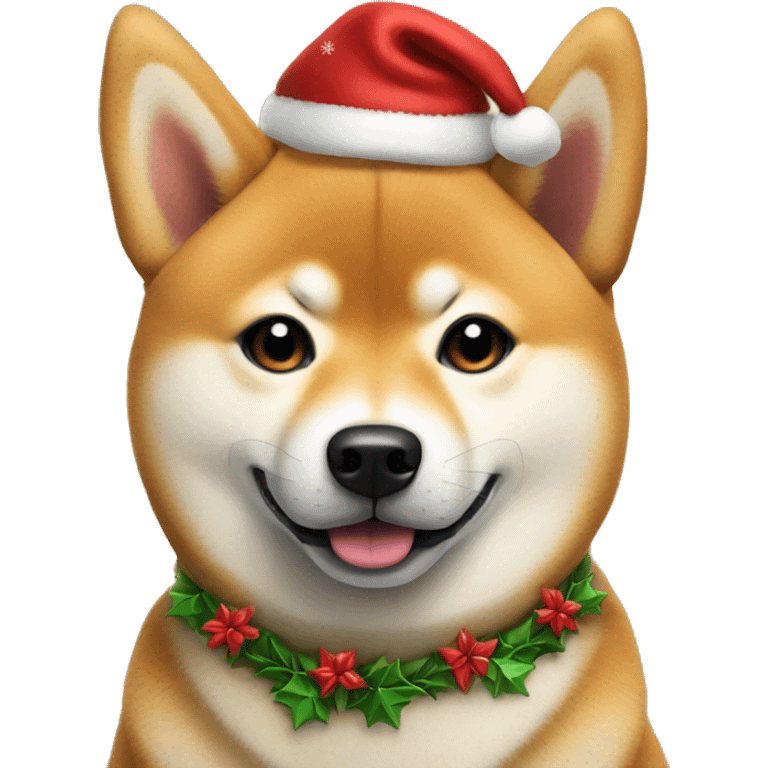 Shiba-inu in Christmas wear emoji