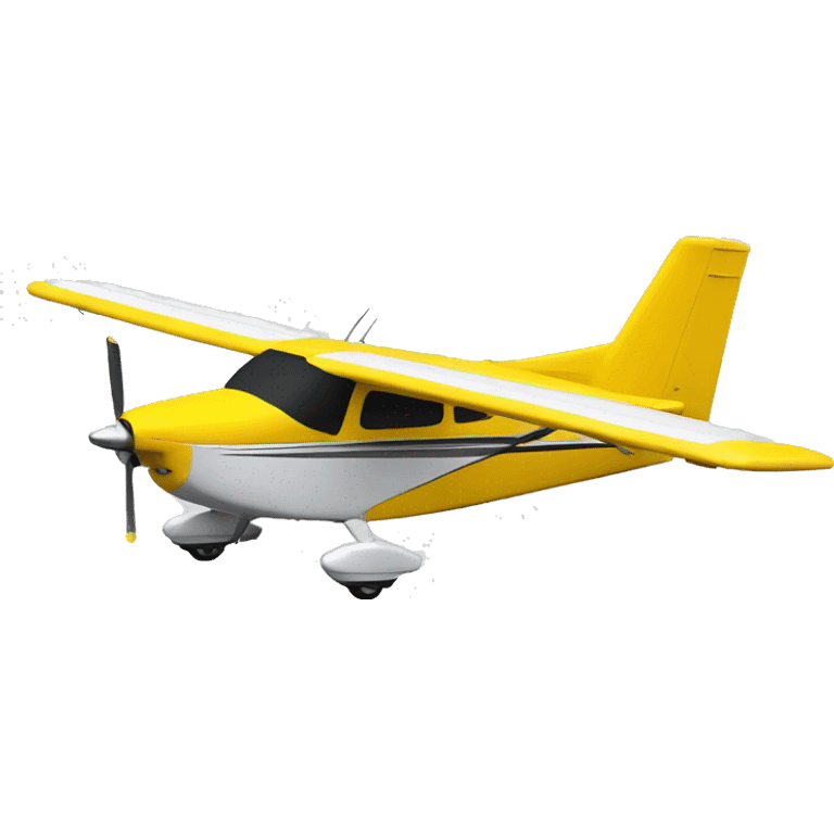 Real airplane cessna modelo 182 yellow emoji