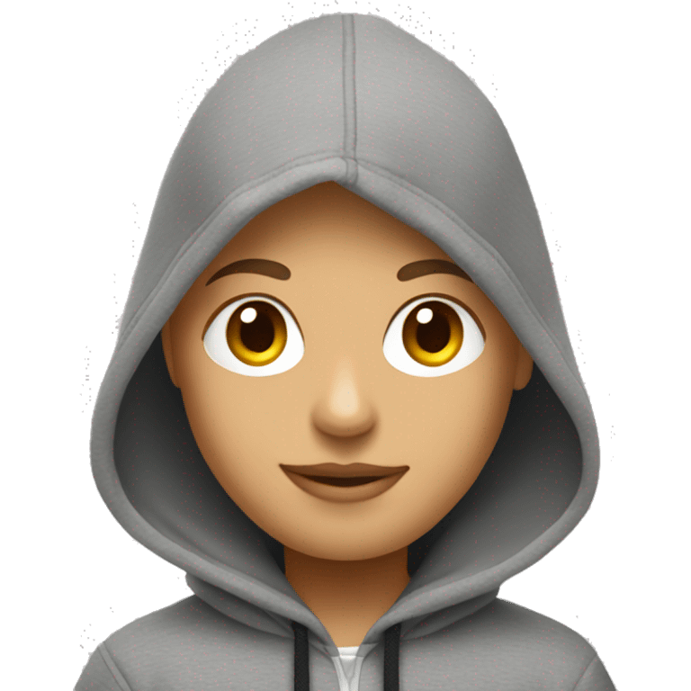 Gray Nike hoodie with a black star  emoji